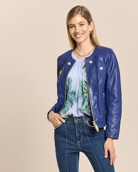 Produktabbildung für Lederjacke mit Steppung