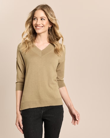 Produktabbildung für Feinstrickpullover mit Kaschmiranteil