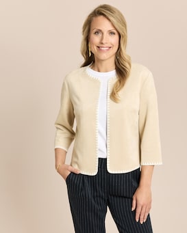 Produktabbildung für Jacke in offener Form mit Scuba Velours-Optik