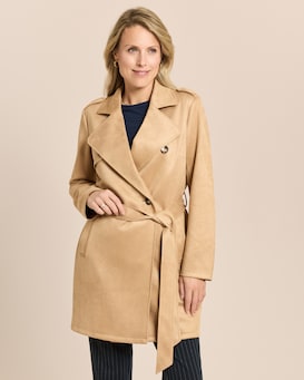 Produktabbildung für Trenchcoat in Scuba Velours-Optik