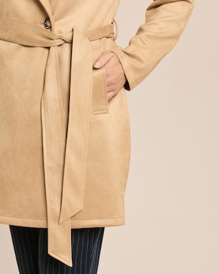 Produktabbildung 3 für Trenchcoat in Scuba Velours-Optik