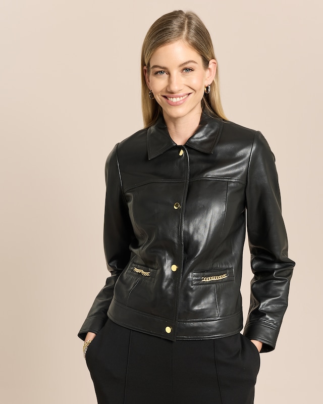 Lederjacke mit Verzierung