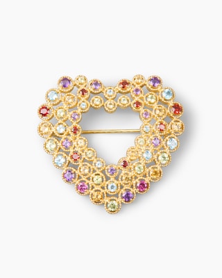 Produktabbildung 1 für Brosche mit Multi-Edelsteinen