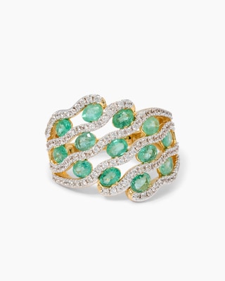 Produktabbildung 2 für Ring mit Sambia-Smaragd & Zirkon