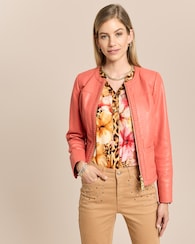 Produktabbildung für Lederjacke mit Flechtdetails