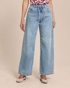 Produktabbildung für Wide Leg Jeans mit Bindegürtel