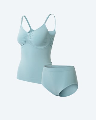 Produktabbildung 4 für Denim Top mit Spaghetti-Trägern & Melange Slip