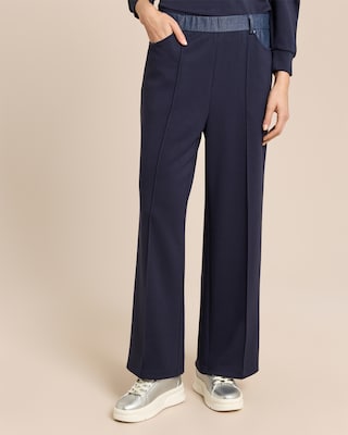 Produktabbildung 1 für Wide Leg Jersey Hose mit Denimbund