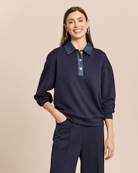 Produktabbildung für Sweatshirt mit Denim-Details