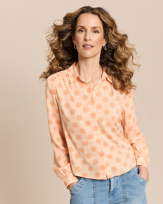 Produktabbildung für Crepe de Chine Bluse mit Tupfen