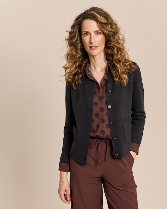 Produktabbildung für Doubleface-Cardigan mit Metallknöpfen