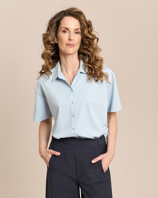 Produktabbildung für Baumwollstretch Bluse kurzarm
