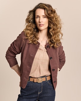 Produktabbildung für Velours-Lederjacke
