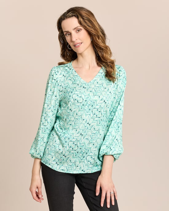 Produktabbildung für Bluse aus Viskose-Stretch, bedruckt