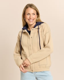 Produktabbildung für Strickjacke mit abnehmbarer Kapuze