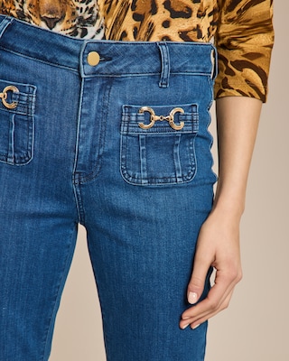 Produktabbildung 5 für Slim Fit Jeans 7/8 mit Strass-Detail