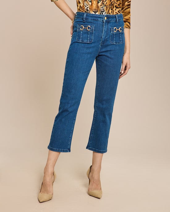 Produktabbildung für Slim Fit Jeans 7/8 mit Deko-Element