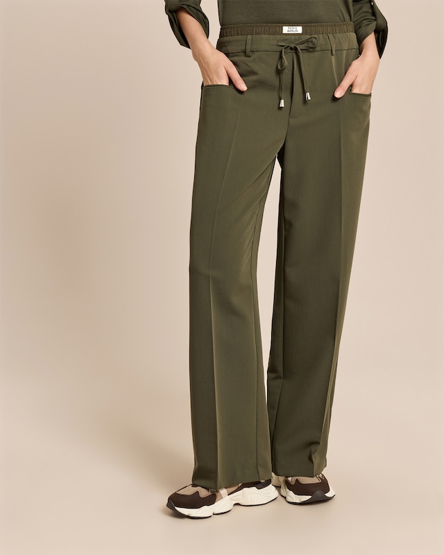 Wide Leg Hose mit Doppelbund