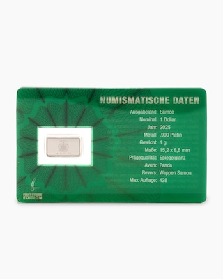 Produktabbildung 2 für Platinmünze First Strike Ed. 20 J. Platin Panda