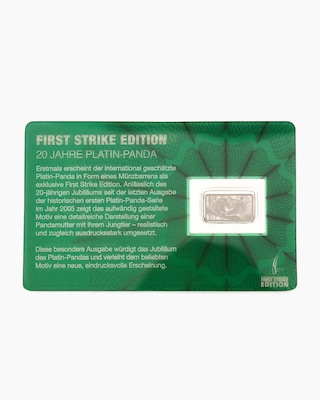 Produktabbildung 1 für Platinmünze First Strike Ed. 20 J. Platin Panda