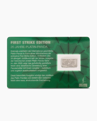 Produktabbildung 1 für Platinmünze First Strike Ed. 20 J. Platin Panda