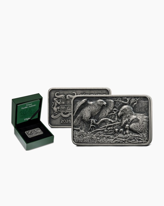 Produktabbildung für 1oz Silbermünze de Greef Adlerfamilie