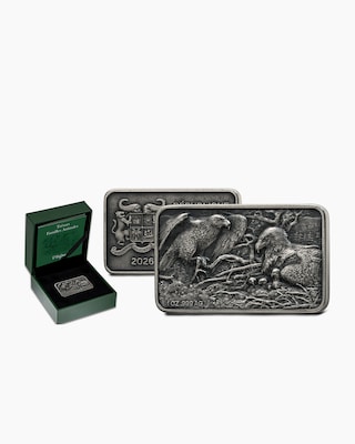 Produktabbildung 1 für 1oz Silbermünze de Greef Adlerfamilie