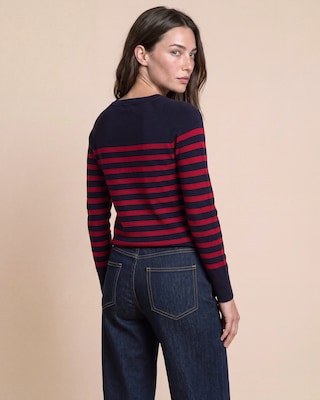 Produktabbildung 3 für Pullover gestreift mit Goldknöpfen