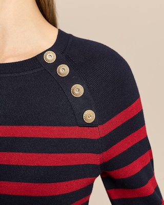 Produktabbildung 3 für Pullover gestreift mit Goldknöpfen
