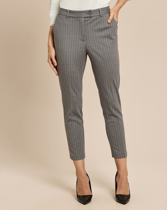 Produktabbildung für Slim Fit Ponte Hose mit Nadelstreifen