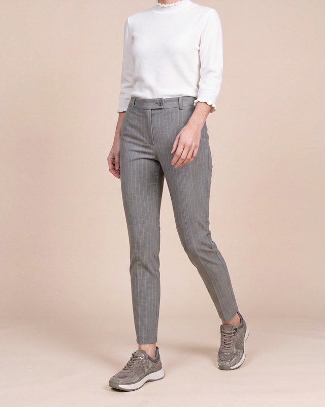 "Couture" Slim Fit Ponte Hose Nadelstreifen