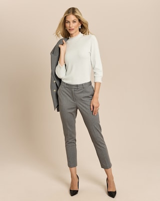 Produktabbildung 3 für Slim Fit Ponte Hose mit Nadelstreifen
