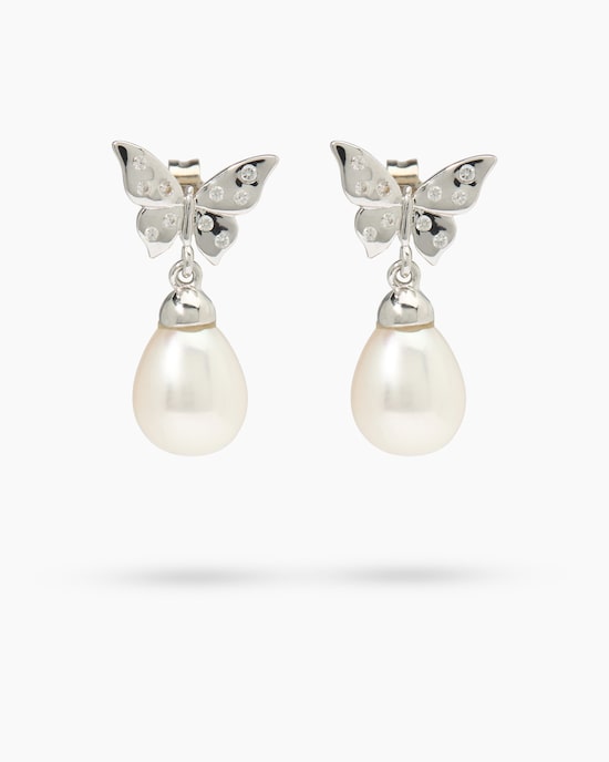 Produktabbildung für Ohrhänger SWZ-Perle 8x6 mm mit Zirkon