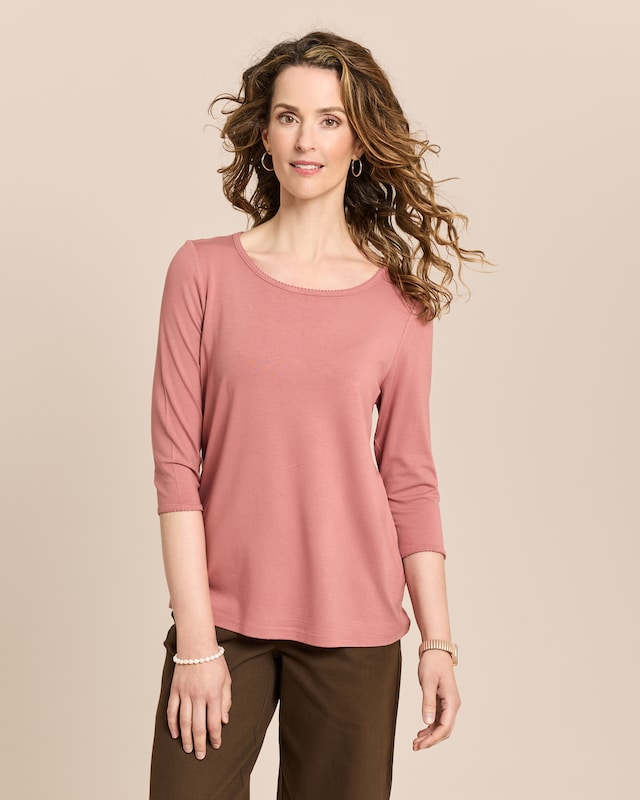 Shirt mit dekorativem Rundhals