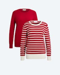 Produktabbildung für Doppelpack Pullover uni & gestreift