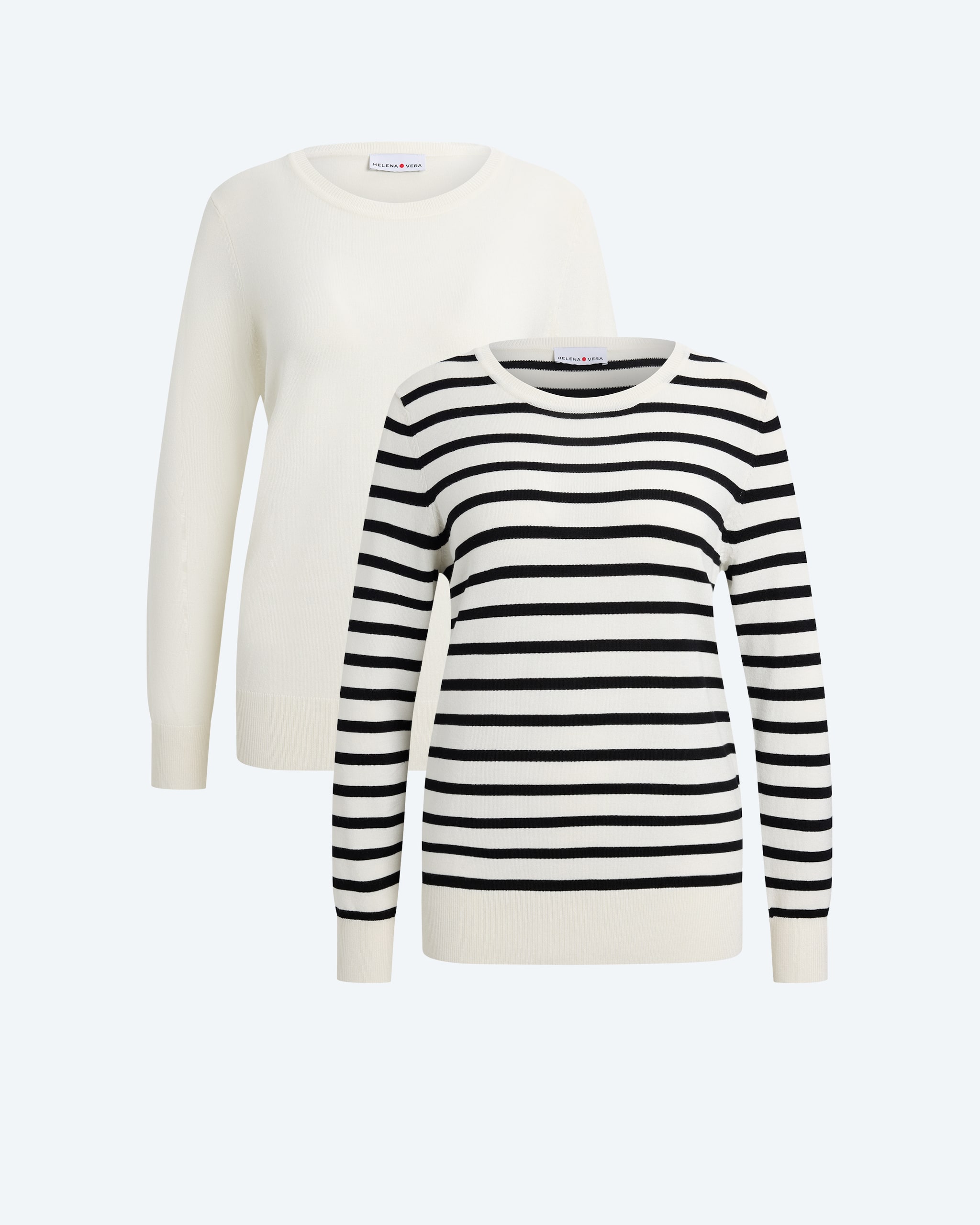 Produktabbildung für Doppelpack Pullover uni & gestreift