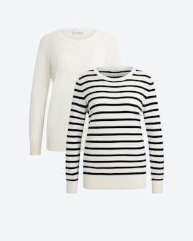 Produktabbildung für Doppelpack Pullover uni & gestreift
