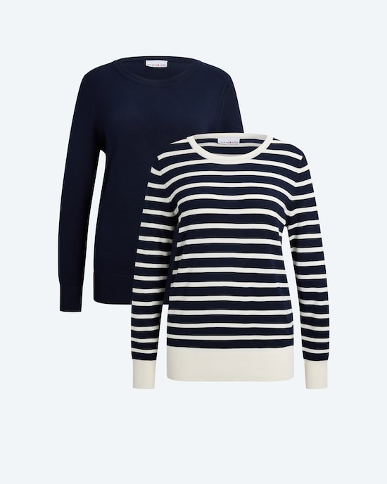 Produktabbildung für Doppelpack Pullover uni & gestreift