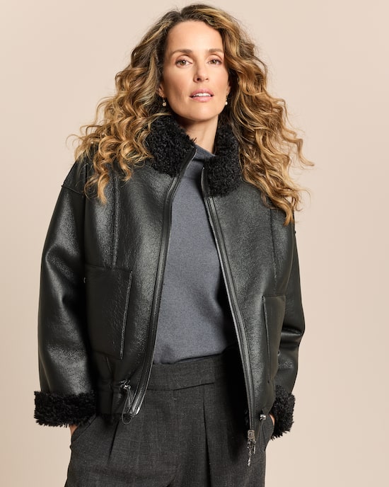 Produktabbildung für Kunstlederjacke wendbar