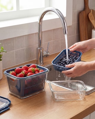 Produktabbildung 2 für Frischhaltedosen mit Sieb, 2tlg.