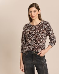Produktabbildung für Strickpullover mit Leo Print