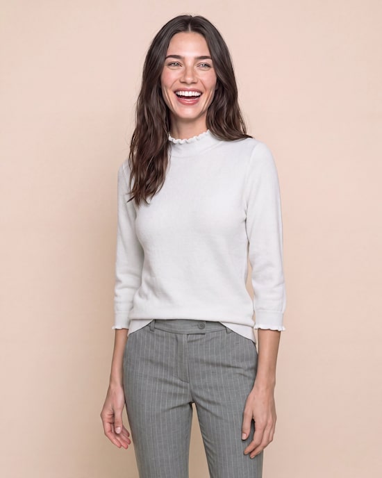 Produktabbildung für Pullover mit 3/4 Ärmel und Glanzgarn