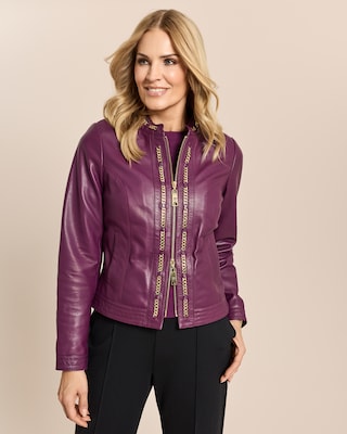 Produktabbildung 1 für Lederjacke mit Kettendetails