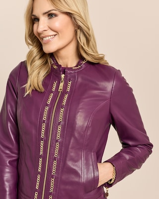 Produktabbildung 5 für Lederjacke mit Kettendetails