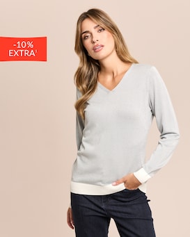 Produktabbildung für Feinstrick-Pullover mit Metallic-Garn