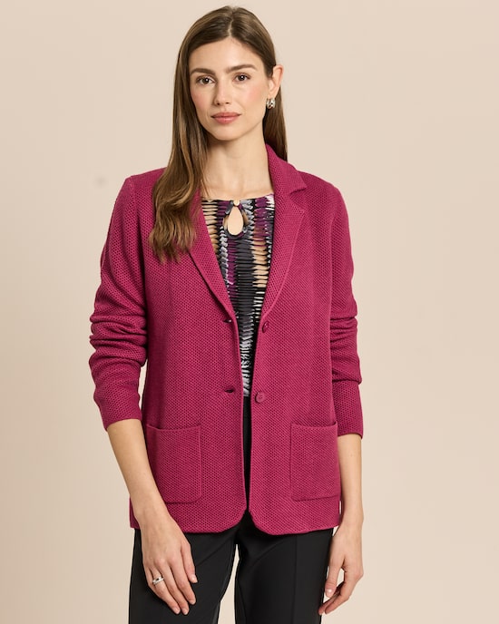 Produktabbildung für Strickblazer mit merzerisiertem Wollanteil