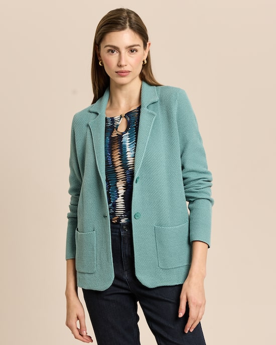 Produktabbildung für Strickblazer mit merzerisiertem Wollanteil