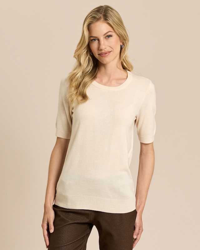 Halbarm-Pullover Cashmere Feeling