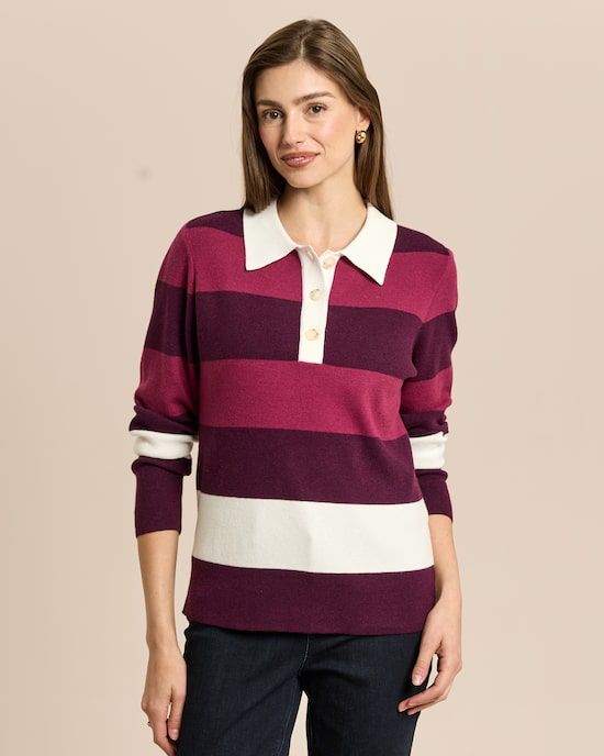 Produktabbildung für Polo-Pullover mit Blockstreifen