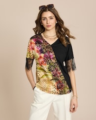 Produktabbildung für Shirt mit Spitze und Print